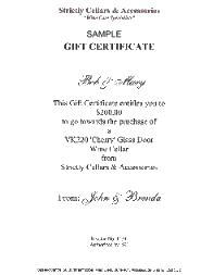Strictly Cellars & Accessories, Wine Care Specialists - Gift Certificate